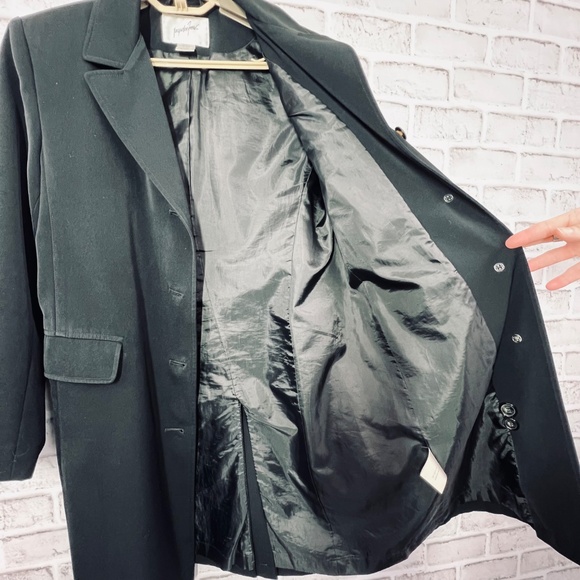 |•JACQUELINE FERRAR•| Long Black Blazer Suit Jacket Coat Size Small - Picture 4 of 11